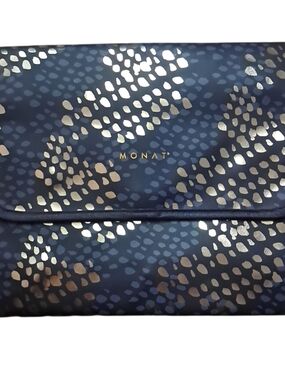 MONAT Hanging Toiletry Bag Travel Makeup Cosmetic Case Organizer Metallic Gold